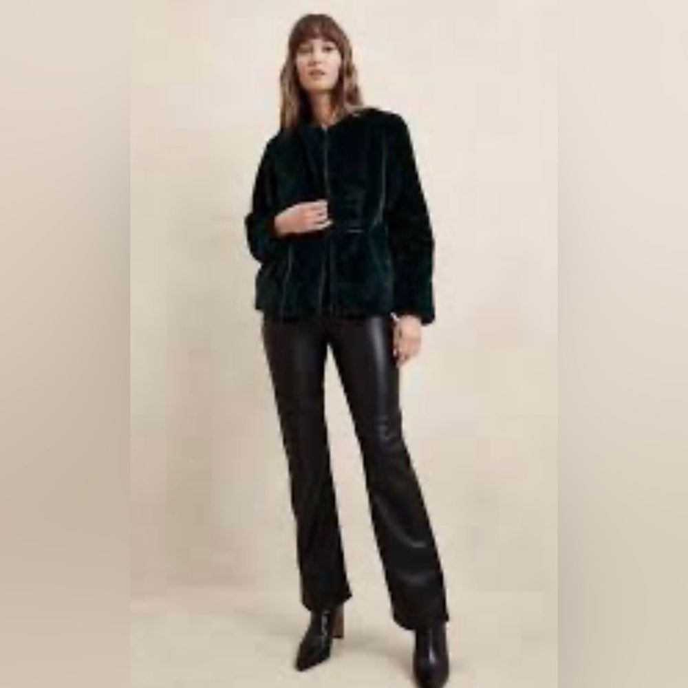 Banana Republic Faux Fur Blouson Jacket – Deep Green - Size: S